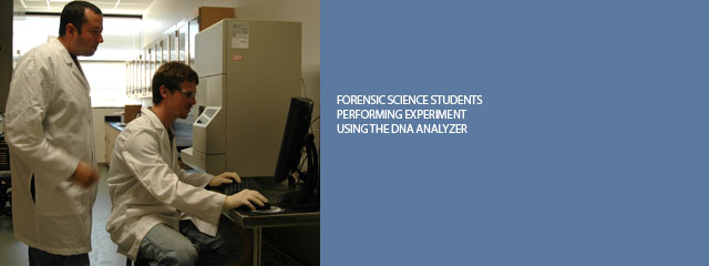 Forensic Science students performing experiment using the DNA analyzer
